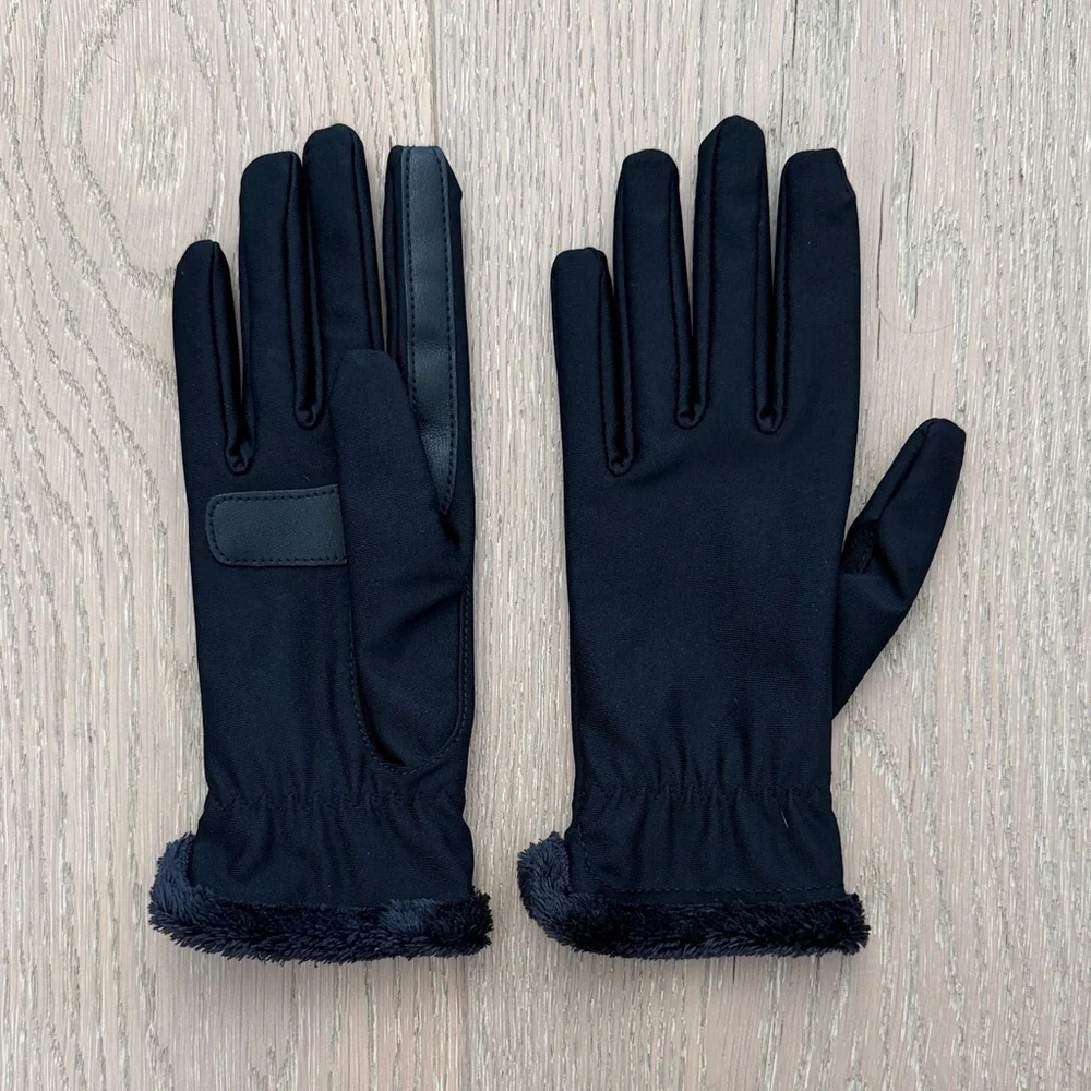 Isotoner Women’s Black Faux Fur Trim Gloves